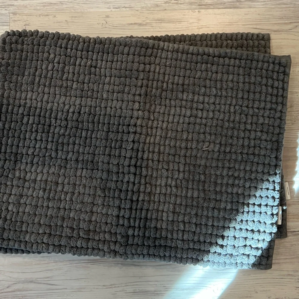 Set of Dark Gray Textured Rugs
